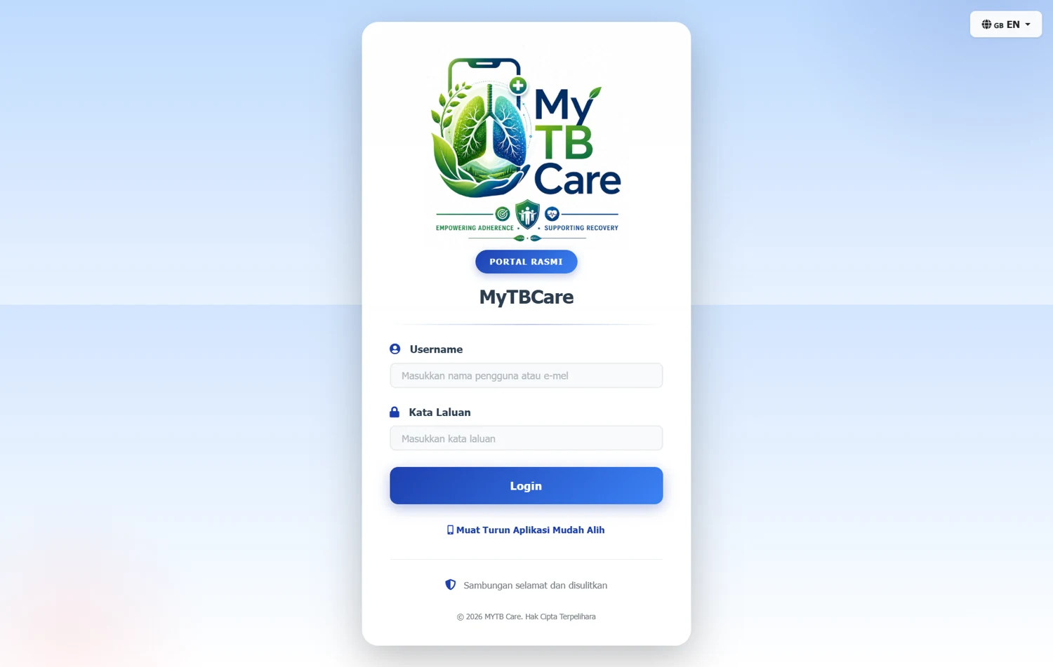 MYTB Care interface screenshot