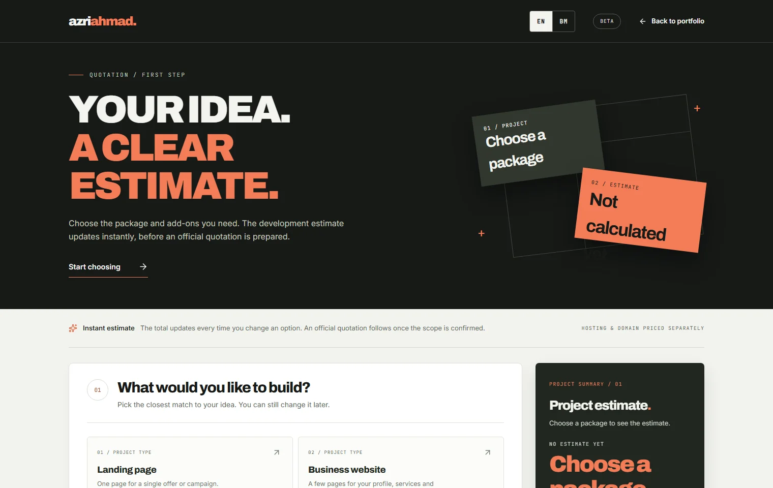 Quotation System interface screenshot
