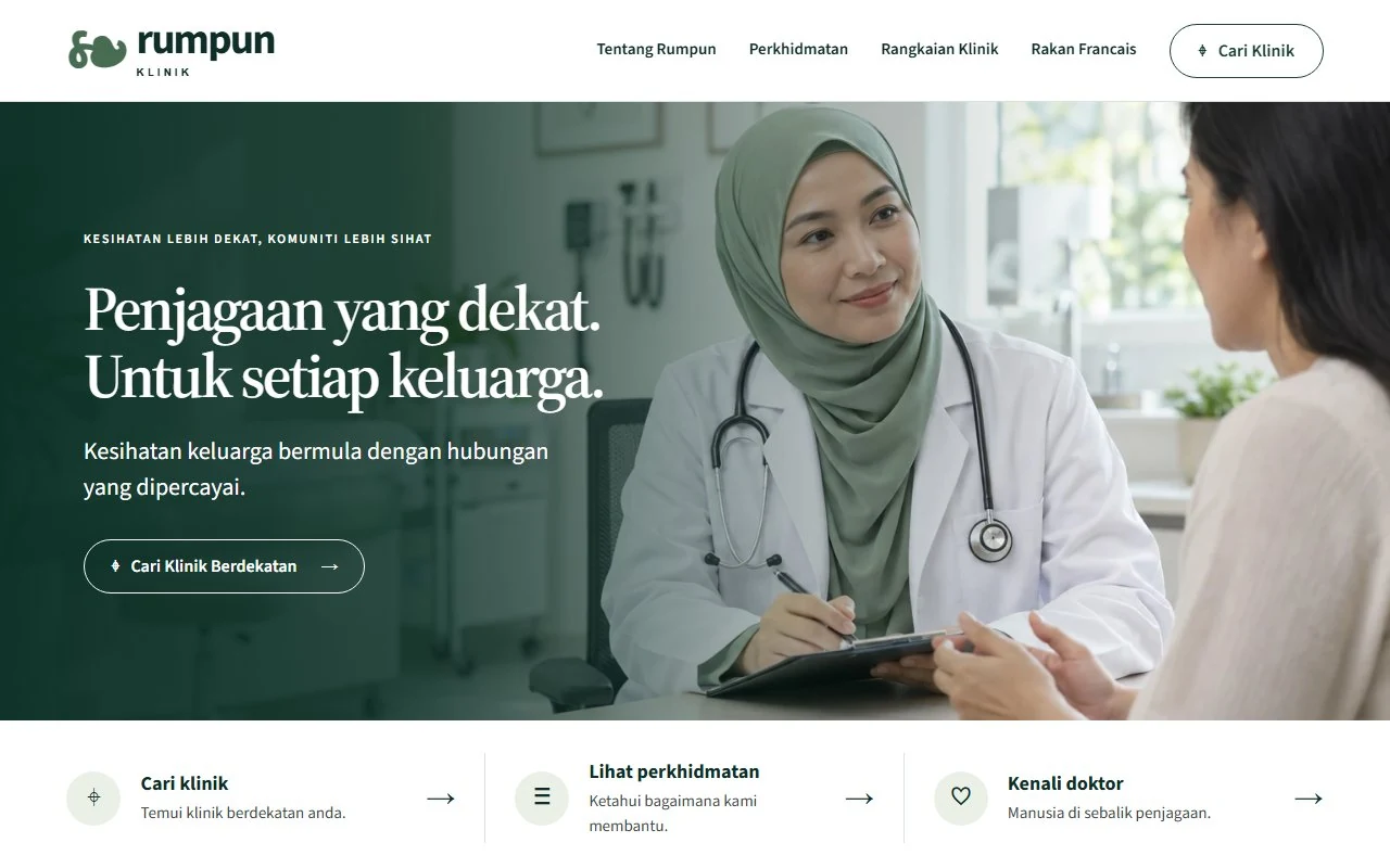 Klinik Rumpun interface screenshot